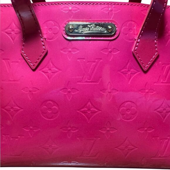 LOUIS VUITTON Rose Pop Vernis LV Monogram Leather Wishire PM Bag Auth RARE Ex+++ - Picture 7 of 16